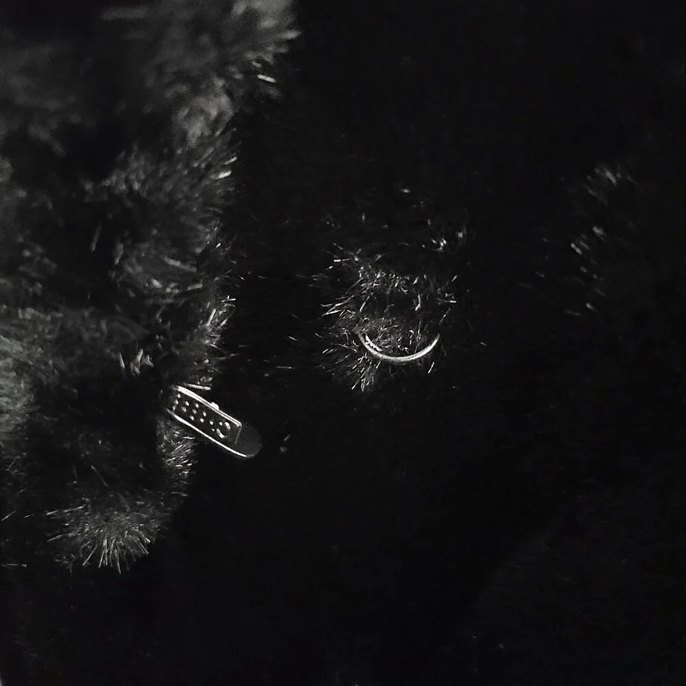 ALPINE STUDIO ~ Black Faux Mink Coat with Hood ~ XL ~ 38” L - Picture 9 of 16